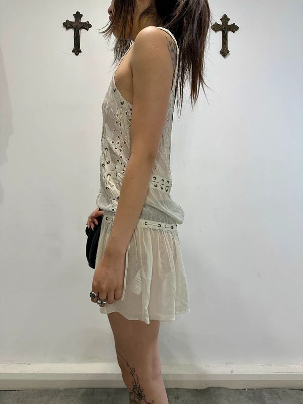 Vintage AllSaints 100% Silk Floaty Mini Dress (XS/S)