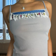 Vintage Ribbed Cami with Sequins (XS/S)