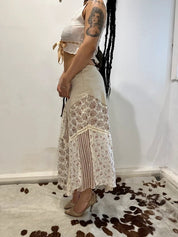 Vintage European Milkmaid Coquette Sheer Maxi Skirt (S)