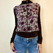 Vintage 00s Floral Mesh Cardigan (S/M)