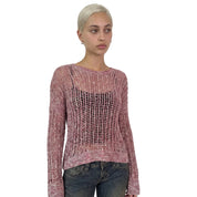 Vintage Euro Pink Open Knit Sweater (S/M)