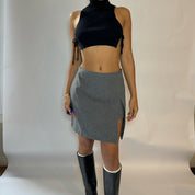 Vintage 00s gray mini pencil skirt (S)