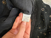 Vintage Eyelet Boho Chic Black Suede Shoulder Bag