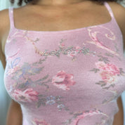 Vintage Pink Angora Knit Camisole (S/M)