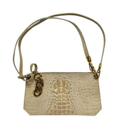 Italian Vintage crocodile leather beige mini bag