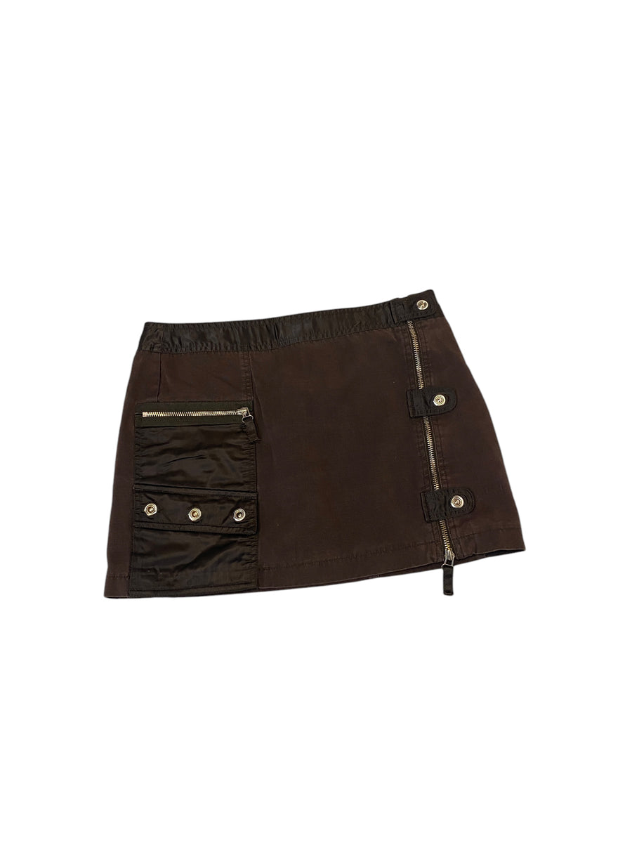 Vintage Brown Utility Mini Skirt (S/M)