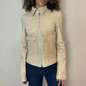 Vintage Tan Moto Leather Jacket (S)