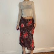 Vintage Floral Midi Skirt (S/M)