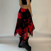 90s asymmetric floral print skirt (S/M)