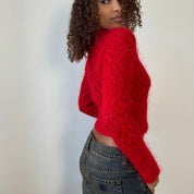 Italian Vintage 90s Red Mohair Cardigan (XS/S)