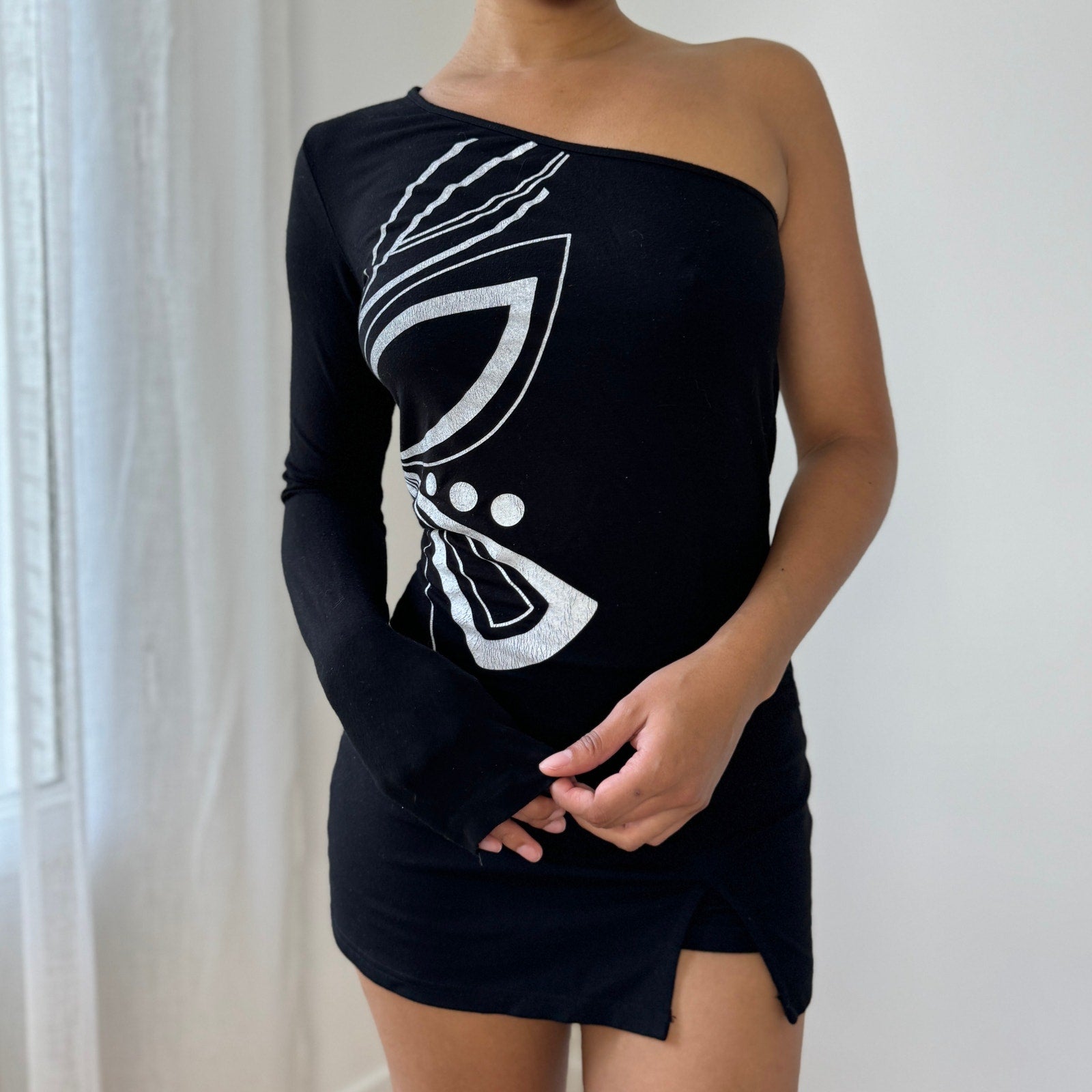 Vintage Italian One-Shoulder Blouse (S/M)