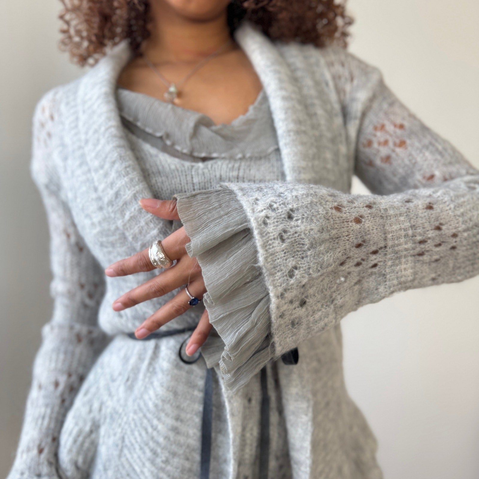 Vintage Italian Mohair Cardigan Set (S/M)