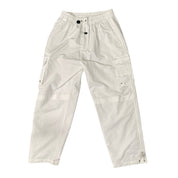 2000s white baggy nylon sweatpants (XS/M)