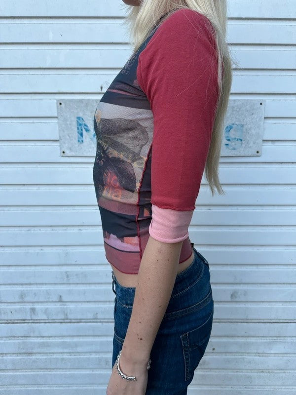 Vintage Cop Copine Graphic Print Longsleeve Top (S)