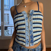 Vintage 90s Knit Striped Cami (S/M)