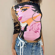 Vintage Woman Graphic Mesh Tee (S)