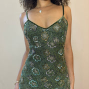 Italian designer 00s Sequin Lace Mini Dress (S)