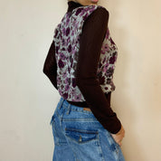 Vintage 00s Floral Mesh Cardigan (S/M)