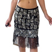 Vintage Sequin Embellished Mesh Skirt (S/M)