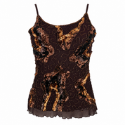 Vintage Bronze Brown Embellished Tank Top (S/M)