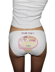 pink fruit cup . underwear .