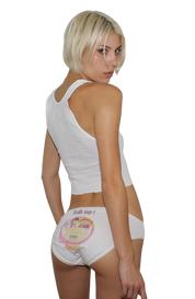 pink fruit cup . underwear .