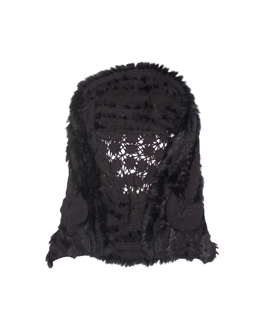 Y2K Japanese Rabbit Fur Knit Vest (S-M)