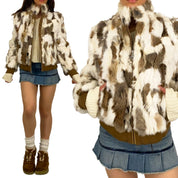 Rabbit Fur Bomber Jacket (L)