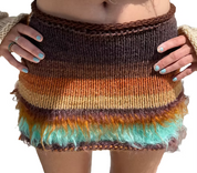 Fur Trim Skirt- Neutral (XS-2XL)