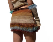 Fur Trim Skirt- Neutral (XS-2XL)