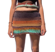 Fur Trim Skirt- Neutral (XS-2XL)