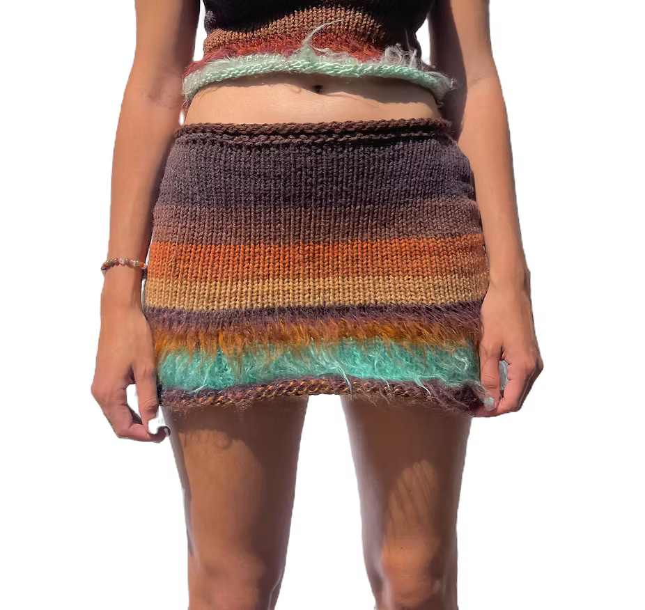 Fur Trim Skirt- Neutral (XS-2XL)