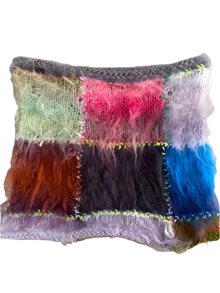 Fuzzy Patchwork Skirt (XS-XL)