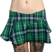 Green Plaid mini skirt (m)