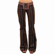 Hale Bob Low Rise Corduroy Striped Boho Flares (S)