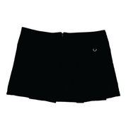 90s Black Pleated Grommet Mini Skirt (M/L)