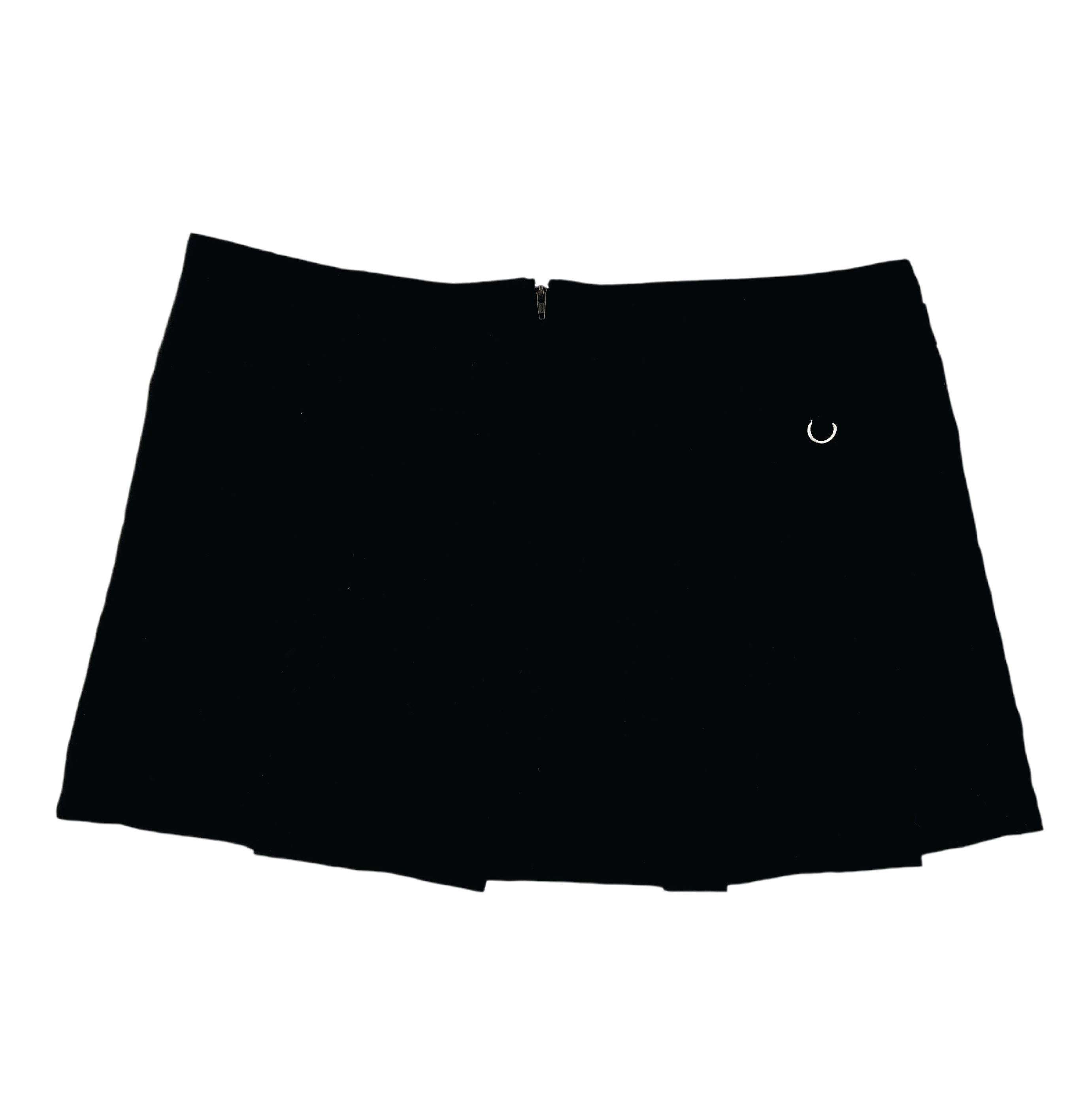90s Black Pleated Grommet Mini Skirt (M/L)