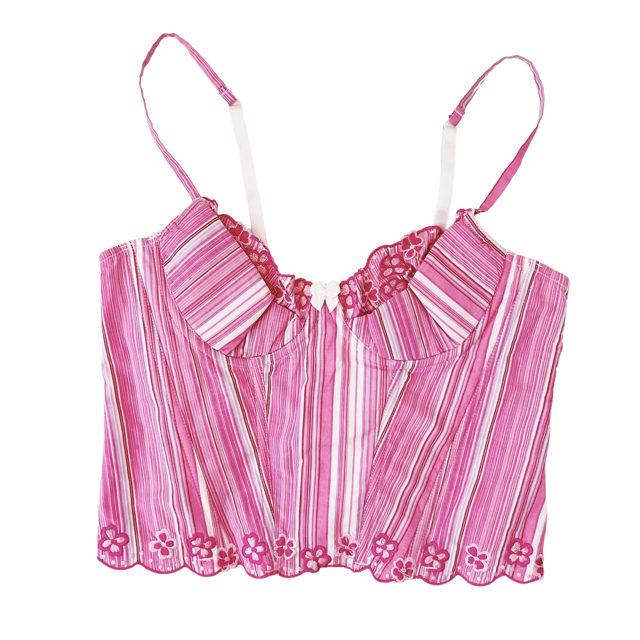 Frederick's Pink Striped Bustier (S)