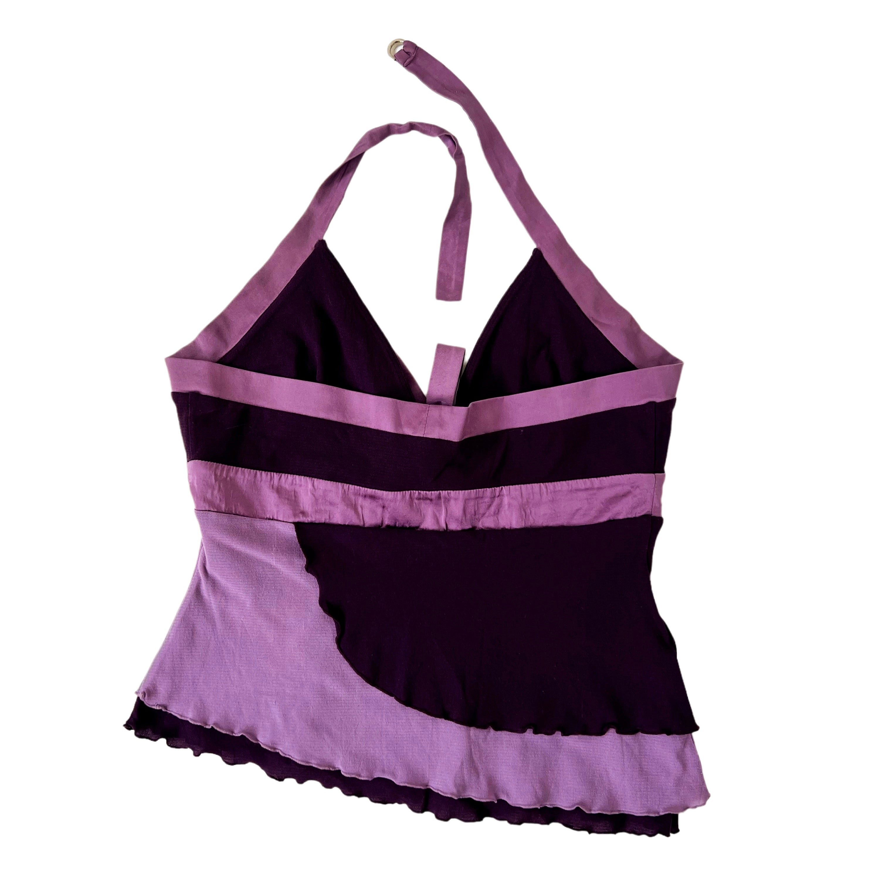 Vintage Silky Purple Bebe Top (M/L)