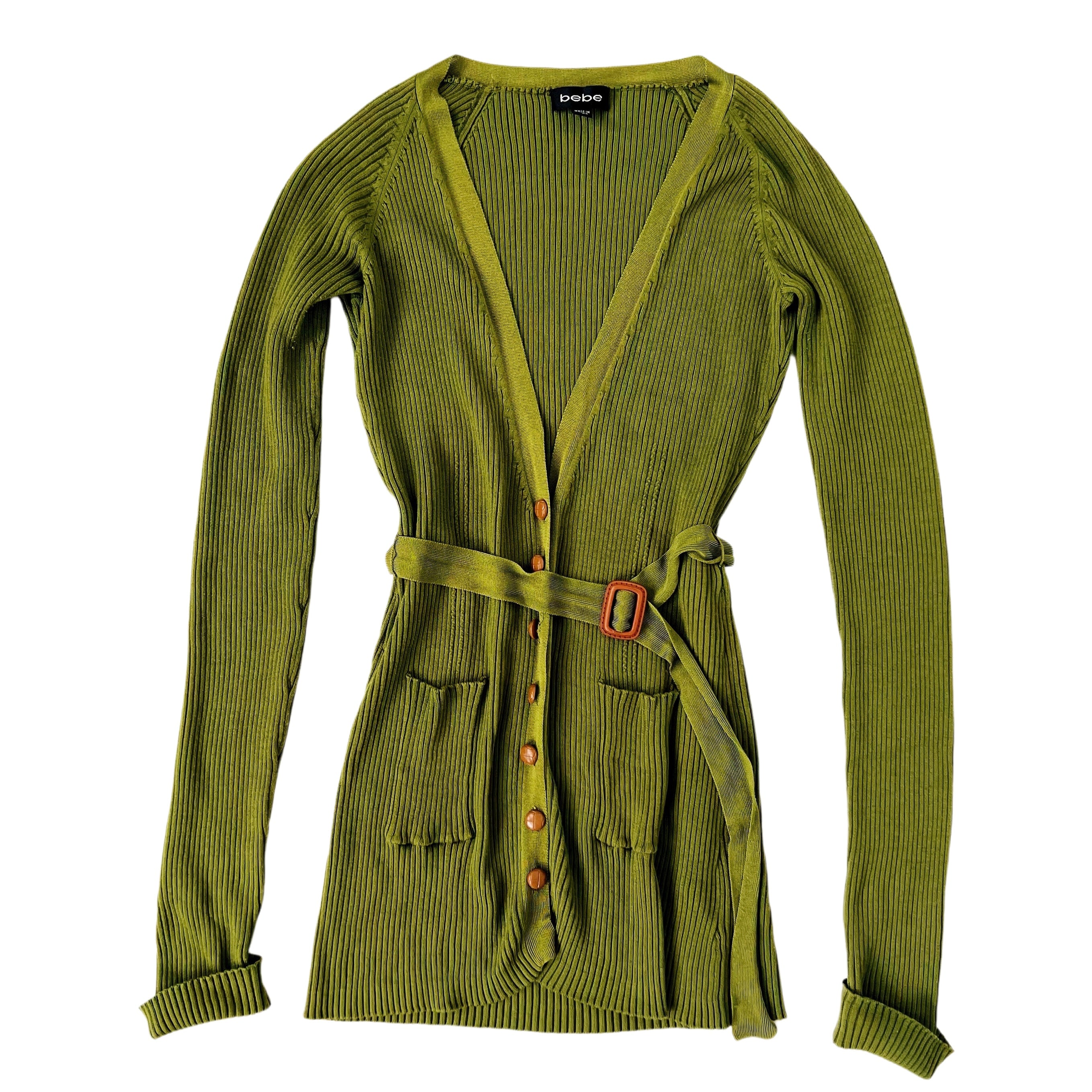 Bebe Silk Knit Belted Cardigan (M/L)