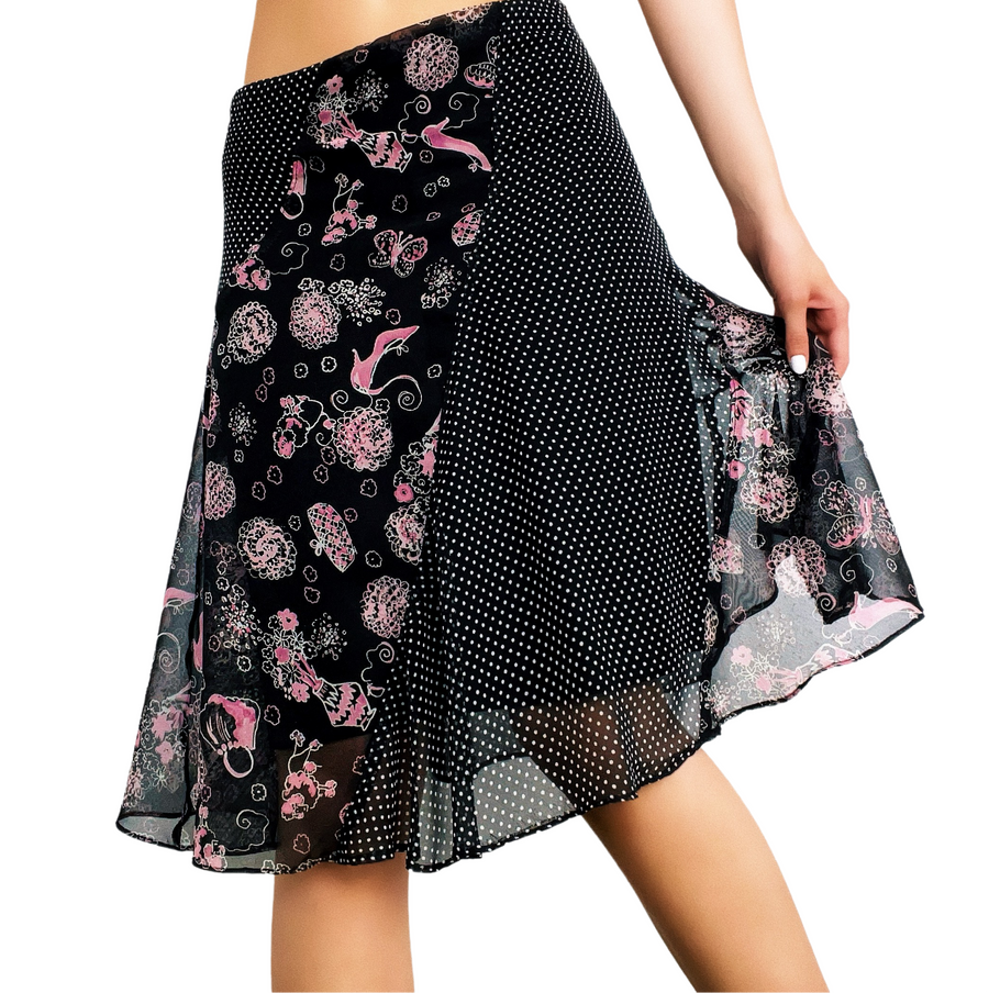 90s Girly Midi Skirt (S)