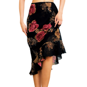 90s Sparkly Floral Midi Skirt (S)