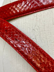 Red Genuine Snake Skin Belt