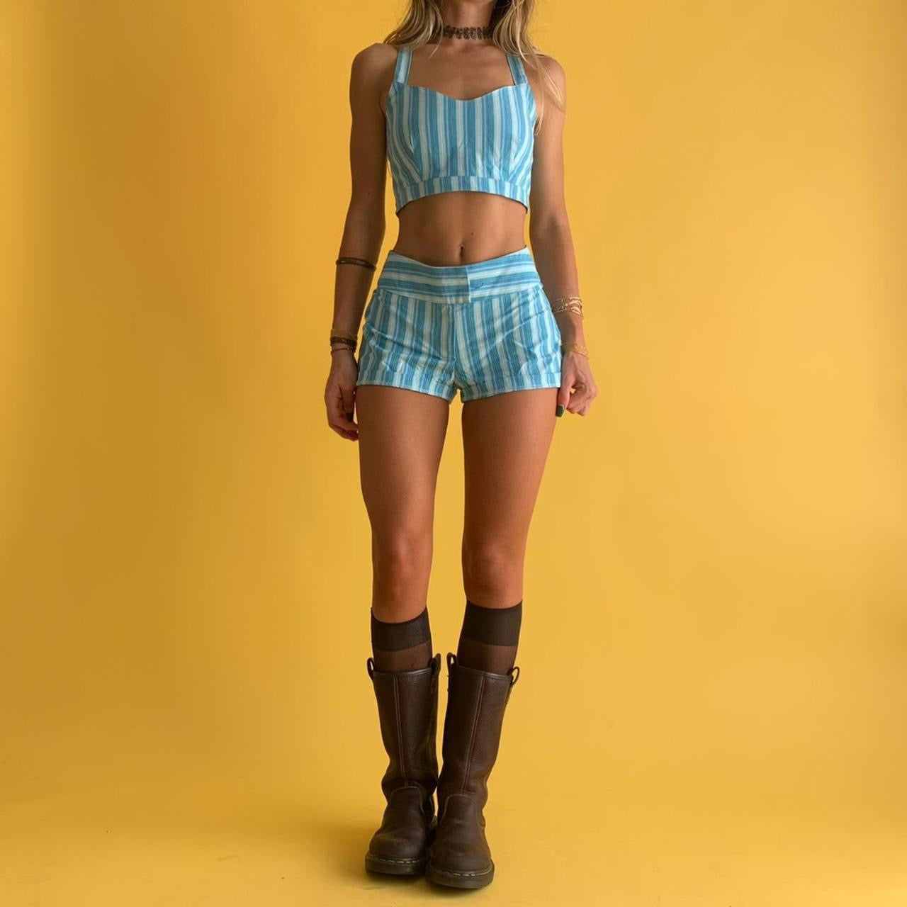 Vintage Striped Micro Top/Short Set - Large
