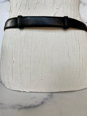 Black Italian leather belt