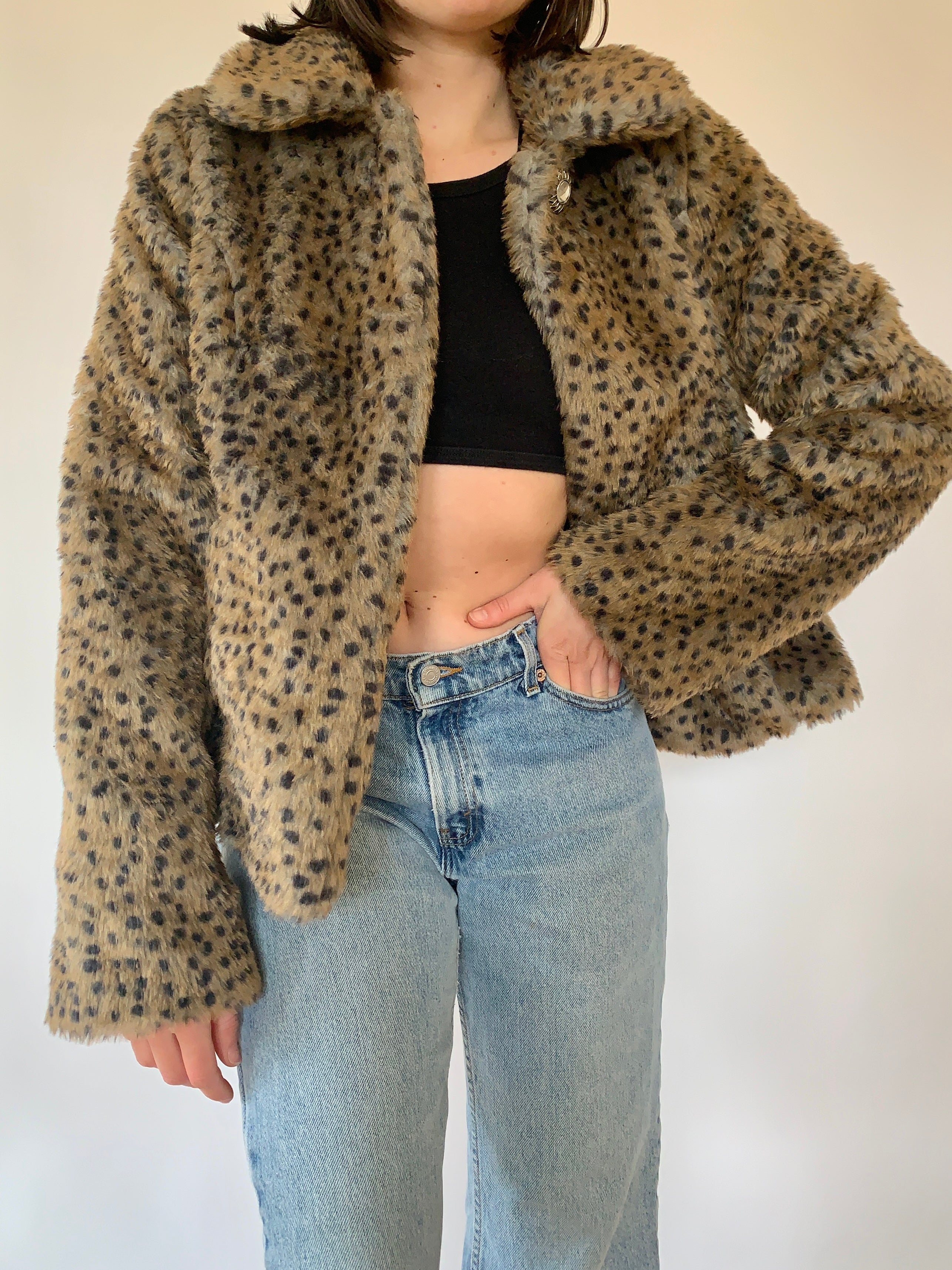 Vintage 1990s Leopard Print Coat