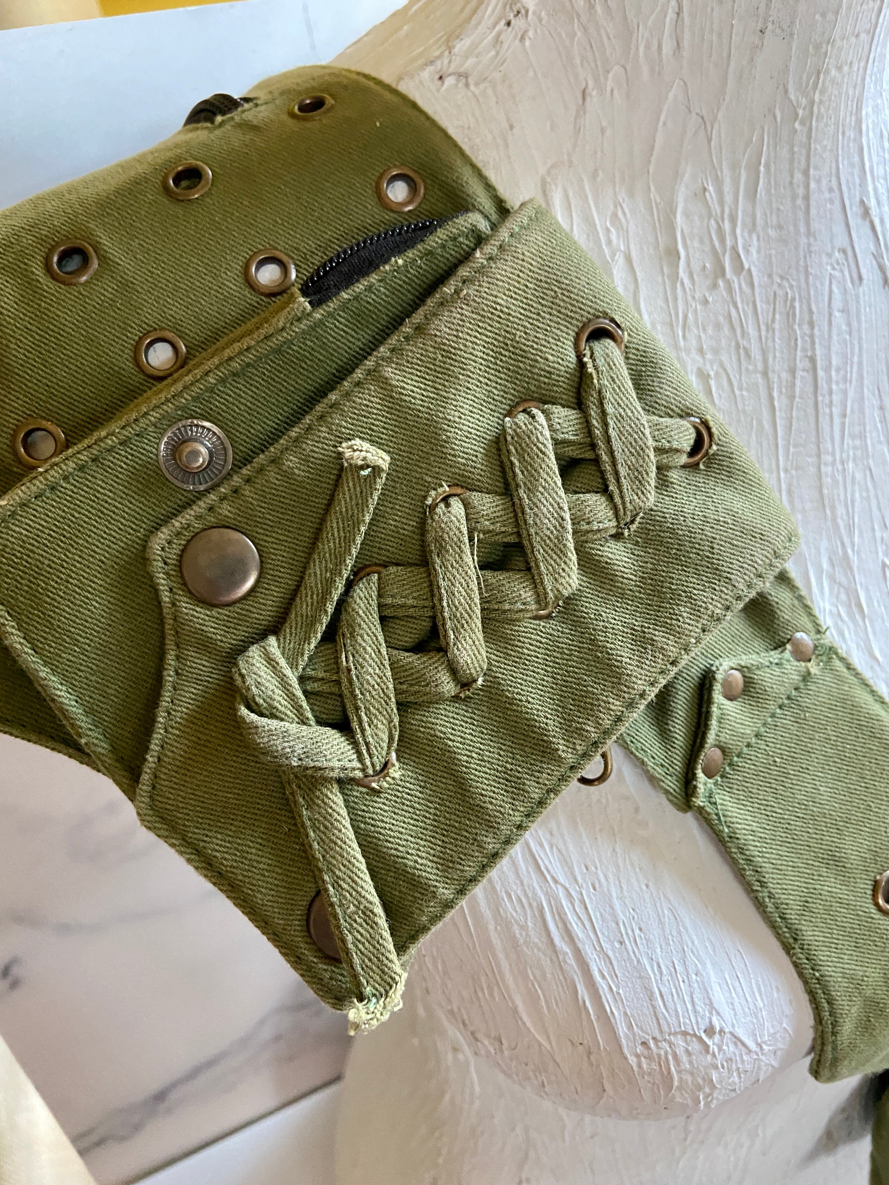 Olive green pocket belt