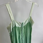 Sea foam green hand dyed cotton maxi dress - XL