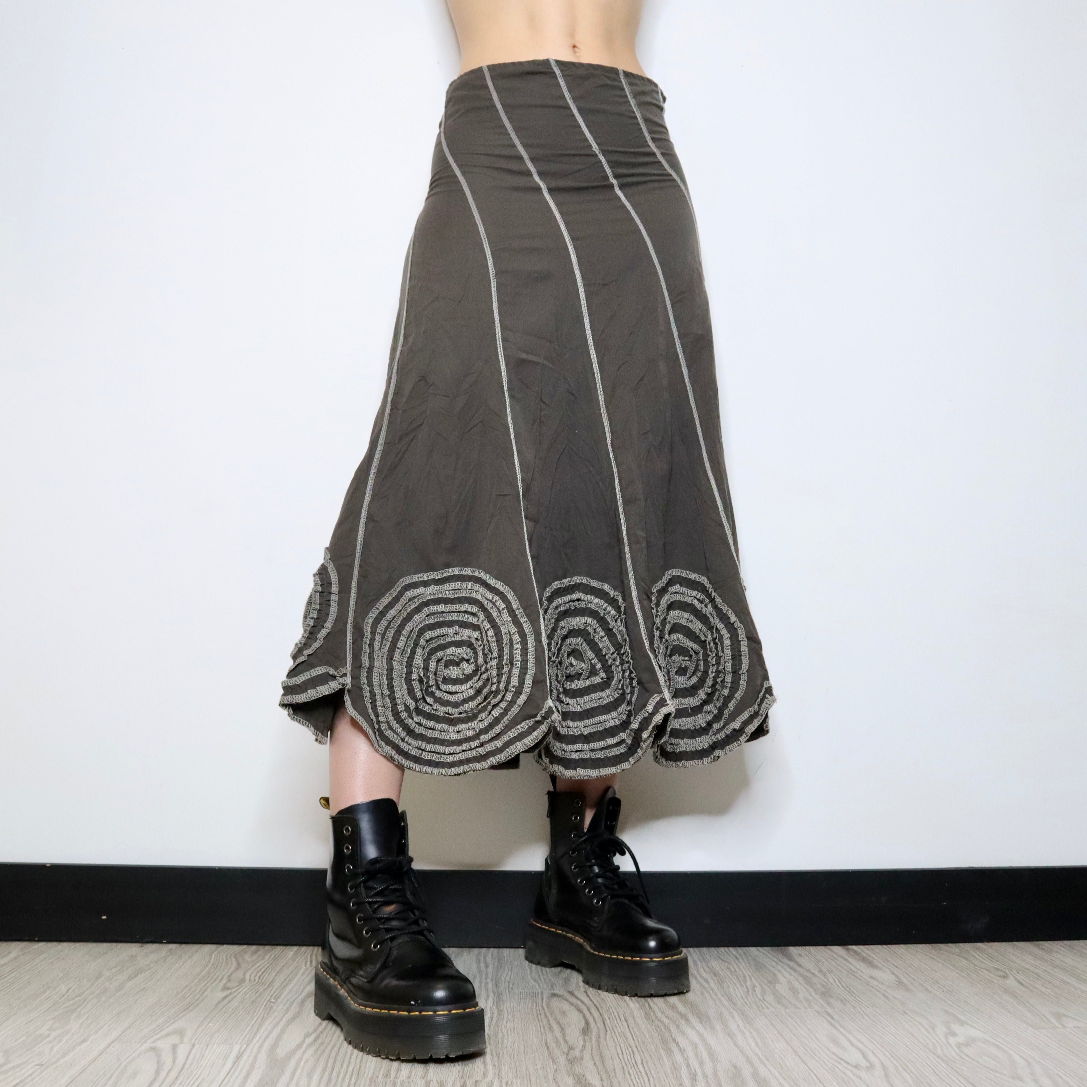 Ruffle Flower Maxi Skirt (Medium)