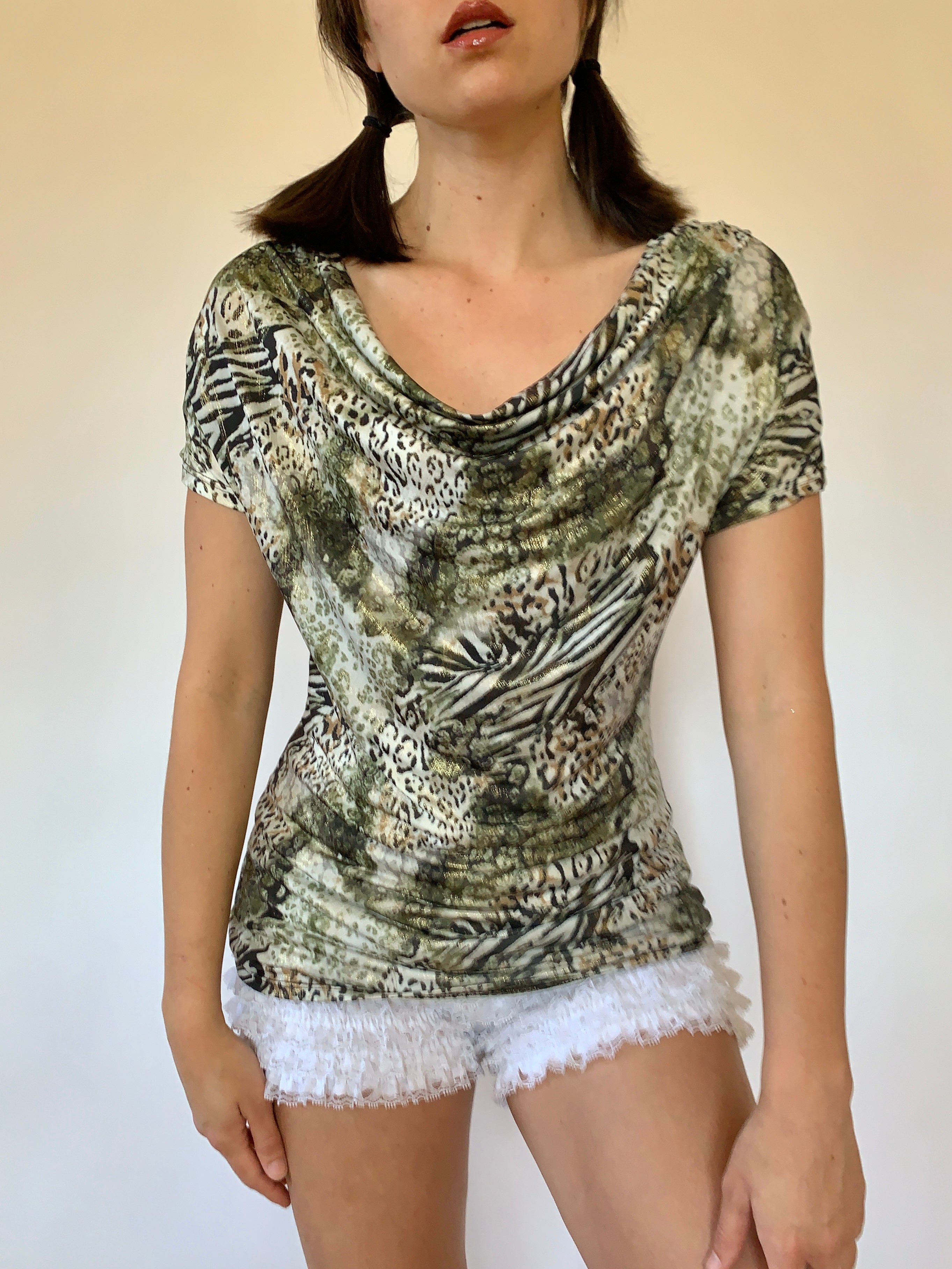 Y2K Safari Blouse - Small